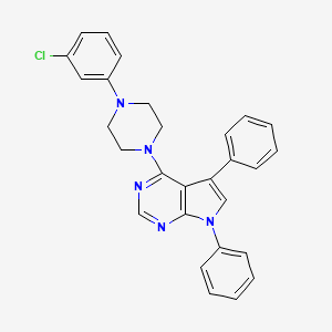 4-[4-(3-chlorophenyl)piperazin-1-yl]-5,7-diphenyl-7H-pyrrolo[2,3-d]pyrimidine