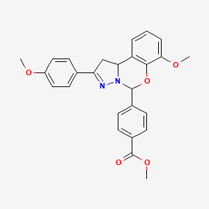 Methyl 4-[7-methoxy-2-(4-methoxyphenyl)-1,10b-dihydropyrazolo[1,5-c][1,3]benzoxazin-5-yl]benzoate