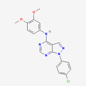 molecular formula C19H16ClN5O2 B11218698 1-(4-chlorophenyl)-N-(3,4-dimethoxyphenyl)-1H-pyrazolo[3,4-d]pyrimidin-4-amine 