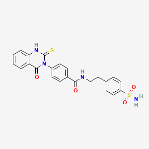 molecular formula C23H20N4O4S2 B11218700 4-(4-oxo-2-sulfanylidene-1H-quinazolin-3-yl)-N-[2-(4-sulfamoylphenyl)ethyl]benzamide 