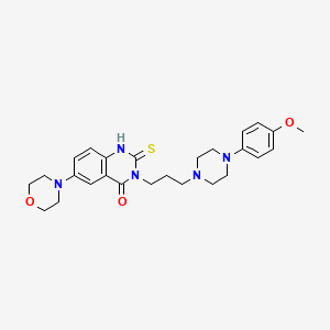 3-[3-[4-(4-methoxyphenyl)piperazin-1-yl]propyl]-6-morpholin-4-yl-2-sulfanylidene-1H-quinazolin-4-one