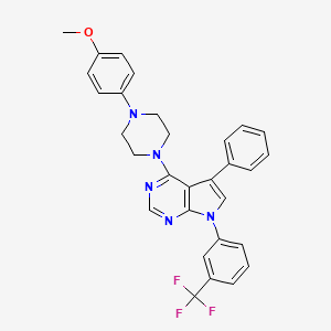 4-[4-(4-methoxyphenyl)piperazin-1-yl]-5-phenyl-7-[3-(trifluoromethyl)phenyl]-7H-pyrrolo[2,3-d]pyrimidine