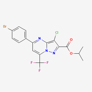 Propan-2-yl 5-(4-bromophenyl)-3-chloro-7-(trifluoromethyl)pyrazolo[1,5-a]pyrimidine-2-carboxylate