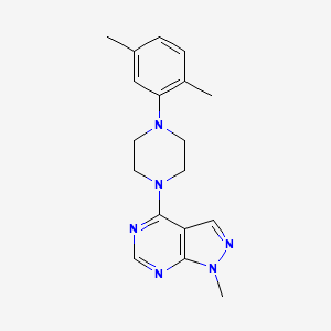 molecular formula C18H22N6 B11218743 1-(2,5-Dimethylphenyl)-4-{1-methyl-1H-pyrazolo[3,4-D]pyrimidin-4-YL}piperazine 