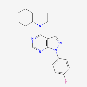 molecular formula C19H22FN5 B11218750 N-cyclohexyl-N-ethyl-1-(4-fluorophenyl)-1H-pyrazolo[3,4-d]pyrimidin-4-amine 