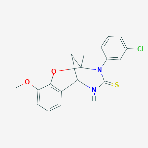 molecular formula C18H17ClN2O2S B11218762 3-(3-chlorophenyl)-10-methoxy-2-methyl-2,3,5,6-tetrahydro-4H-2,6-methano-1,3,5-benzoxadiazocine-4-thione CAS No. 702655-77-4