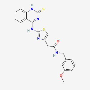 N-[(3-methoxyphenyl)methyl]-2-[2-[(2-sulfanylidene-1H-quinazolin-4-yl)amino]-1,3-thiazol-4-yl]acetamide