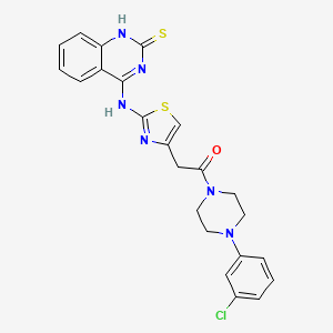 1-[4-(3-chlorophenyl)piperazin-1-yl]-2-[2-[(2-sulfanylidene-1H-quinazolin-4-yl)amino]-1,3-thiazol-4-yl]ethanone