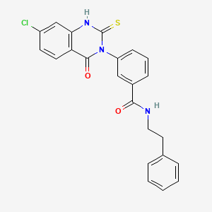 3-(7-chloro-4-oxo-2-thioxo-1,2-dihydroquinazolin-3(4H)-yl)-N-phenethylbenzamide