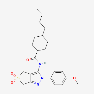 4-butyl-N-(2-(4-methoxyphenyl)-5,5-dioxido-4,6-dihydro-2H-thieno[3,4-c]pyrazol-3-yl)cyclohexanecarboxamide