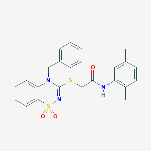 2-((4-benzyl-1,1-dioxido-4H-benzo[e][1,2,4]thiadiazin-3-yl)thio)-N-(2,5-dimethylphenyl)acetamide