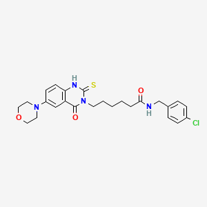 N-[(4-chlorophenyl)methyl]-6-(6-morpholin-4-yl-4-oxo-2-sulfanylidene-1H-quinazolin-3-yl)hexanamide