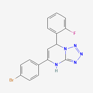 molecular formula C16H11BrFN5 B11218852 5-(4-Bromophenyl)-7-(2-fluorophenyl)-4,7-dihydrotetrazolo[1,5-a]pyrimidine 