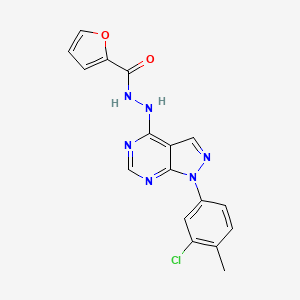 molecular formula C17H13ClN6O2 B11218862 N'-[1-(3-chloro-4-methylphenyl)-1H-pyrazolo[3,4-d]pyrimidin-4-yl]furan-2-carbohydrazide 