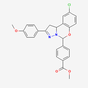 Methyl 4-[9-chloro-2-(4-methoxyphenyl)-1,10b-dihydropyrazolo[1,5-c][1,3]benzoxazin-5-yl]benzoate