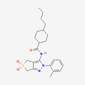 4-butyl-N-(5,5-dioxido-2-(o-tolyl)-4,6-dihydro-2H-thieno[3,4-c]pyrazol-3-yl)cyclohexanecarboxamide