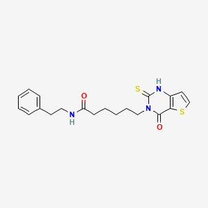 6-(4-oxo-2-thioxo-1,4-dihydrothieno[3,2-d]pyrimidin-3(2H)-yl)-N-(2-phenylethyl)hexanamide