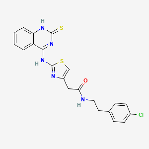 N-(4-chlorophenethyl)-2-(2-((2-thioxo-1,2-dihydroquinazolin-4-yl)amino)thiazol-4-yl)acetamide