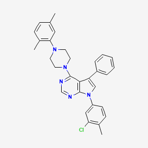 molecular formula C31H30ClN5 B11219014 7-(3-chloro-4-methylphenyl)-4-[4-(2,5-dimethylphenyl)piperazin-1-yl]-5-phenyl-7H-pyrrolo[2,3-d]pyrimidine 