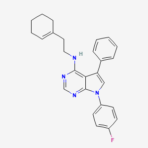 molecular formula C26H25FN4 B11219041 N-[2-(cyclohex-1-en-1-yl)ethyl]-7-(4-fluorophenyl)-5-phenyl-7H-pyrrolo[2,3-d]pyrimidin-4-amine 