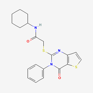 N-cyclohexyl-2-[(4-oxo-3-phenyl-3,4-dihydrothieno[3,2-d]pyrimidin-2-yl)sulfanyl]acetamide