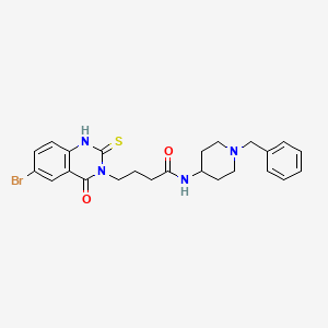 N-(1-benzylpiperidin-4-yl)-4-(6-bromo-4-oxo-2-sulfanylidene-1H-quinazolin-3-yl)butanamide