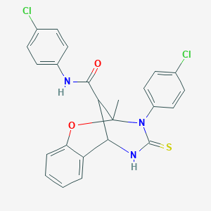 N,3-bis(4-chlorophenyl)-2-methyl-4-thioxo-3,4,5,6-tetrahydro-2H-2,6-methano-1,3,5-benzoxadiazocine-11-carboxamide