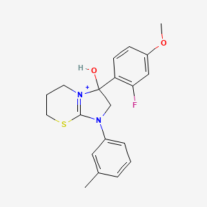 3-(2-fluoro-4-methoxyphenyl)-3-hydroxy-1-(3-methylphenyl)-2,3,6,7-tetrahydro-5H-imidazo[2,1-b][1,3]thiazin-1-ium