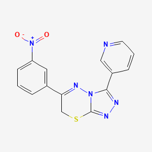 3-[6-(3-nitrophenyl)-7H-[1,2,4]triazolo[3,4-b][1,3,4]thiadiazin-3-yl]pyridine