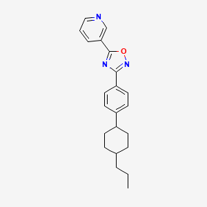 molecular formula C22H25N3O B11219250 3-{3-[4-(4-Propylcyclohexyl)phenyl]-1,2,4-oxadiazol-5-yl}pyridine 