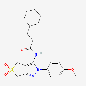 3-cyclohexyl-N-(2-(4-methoxyphenyl)-5,5-dioxido-4,6-dihydro-2H-thieno[3,4-c]pyrazol-3-yl)propanamide