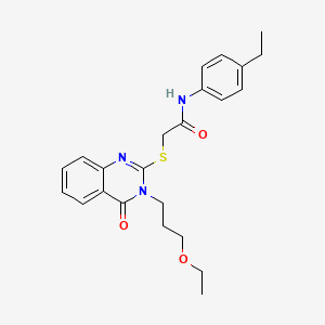 molecular formula C23H27N3O3S B11219293 2-{[3-(3-ethoxypropyl)-4-oxo-3,4-dihydroquinazolin-2-yl]sulfanyl}-N-(4-ethylphenyl)acetamide 