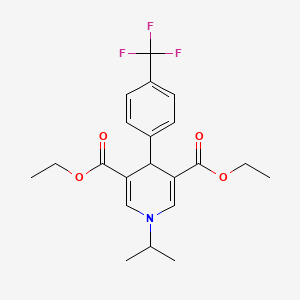 molecular formula C21H24F3NO4 B11219309 Diethyl 1-(propan-2-yl)-4-[4-(trifluoromethyl)phenyl]-1,4-dihydropyridine-3,5-dicarboxylate 