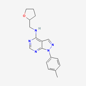 molecular formula C17H19N5O B11219316 1-(4-methylphenyl)-N-(tetrahydrofuran-2-ylmethyl)-1H-pyrazolo[3,4-d]pyrimidin-4-amine 