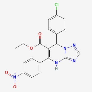 Ethyl 7-(4-chlorophenyl)-5-(4-nitrophenyl)-4,7-dihydro[1,2,4]triazolo[1,5-a]pyrimidine-6-carboxylate