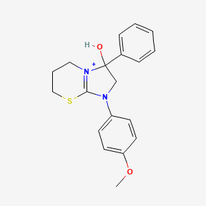 molecular formula C19H21N2O2S+ B11219368 3-hydroxy-1-(4-methoxyphenyl)-3-phenyl-2,3,6,7-tetrahydro-5H-imidazo[2,1-b][1,3]thiazin-1-ium 