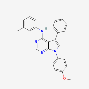 molecular formula C27H24N4O B11219389 N-(3,5-dimethylphenyl)-7-(4-methoxyphenyl)-5-phenylpyrrolo[2,3-d]pyrimidin-4-amine 