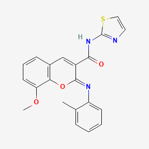 (2Z)-8-methoxy-2-[(2-methylphenyl)imino]-N-(1,3-thiazol-2-yl)-2H-chromene-3-carboxamide