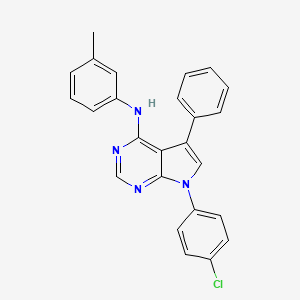 molecular formula C25H19ClN4 B11219437 7-(4-chlorophenyl)-N-(3-methylphenyl)-5-phenyl-7H-pyrrolo[2,3-d]pyrimidin-4-amine 