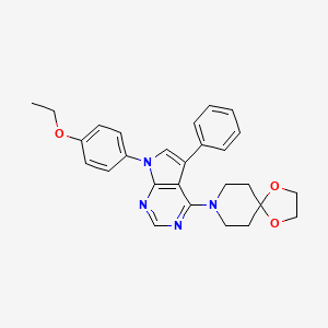 8-[7-(4-ethoxyphenyl)-5-phenyl-7H-pyrrolo[2,3-d]pyrimidin-4-yl]-1,4-dioxa-8-azaspiro[4.5]decane