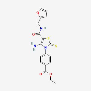 ethyl 4-[4-amino-5-{[(2-furylmethyl)amino]carbonyl}-2-thioxo-1,3-thiazol-3(2H)-yl]benzoate