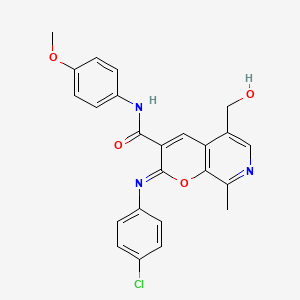 2-(4-chlorophenyl)imino-5-(hydroxymethyl)-N-(4-methoxyphenyl)-8-methylpyrano[2,3-c]pyridine-3-carboxamide