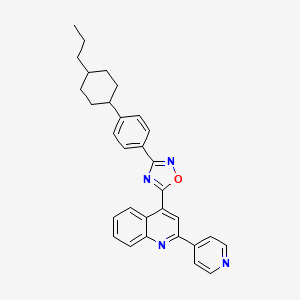 molecular formula C31H30N4O B11219515 4-{3-[4-(4-Propylcyclohexyl)phenyl]-1,2,4-oxadiazol-5-yl}-2-(pyridin-4-yl)quinoline 