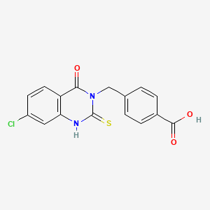 molecular formula C16H11ClN2O3S B11219531 4-[(7-chloro-4-oxo-2-sulfanylidene-1H-quinazolin-3-yl)methyl]benzoic Acid 