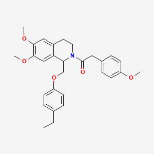 1-(1-((4-ethylphenoxy)methyl)-6,7-dimethoxy-3,4-dihydroisoquinolin-2(1H)-yl)-2-(4-methoxyphenyl)ethanone