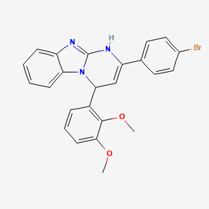 molecular formula C24H20BrN3O2 B11219562 2-(4-Bromophenyl)-4-(2,3-dimethoxyphenyl)-1,4-dihydropyrimido[1,2-a]benzimidazole 