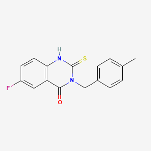 6-fluoro-3-[(4-methylphenyl)methyl]-2-sulfanylidene-1H-quinazolin-4-one