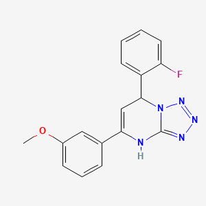 molecular formula C17H14FN5O B11219591 7-(2-Fluorophenyl)-5-(3-methoxyphenyl)-4,7-dihydrotetrazolo[1,5-a]pyrimidine 