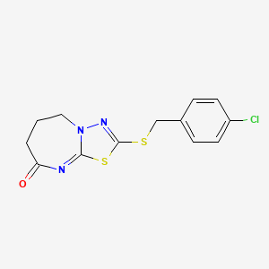 2-[(4-chlorobenzyl)sulfanyl]-6,7-dihydro[1,3,4]thiadiazolo[3,2-a][1,3]diazepin-8(5H)-one