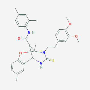 3-[2-(3,4-dimethoxyphenyl)ethyl]-N-(2,4-dimethylphenyl)-2,8-dimethyl-4-thioxo-3,4,5,6-tetrahydro-2H-2,6-methano-1,3,5-benzoxadiazocine-11-carboxamide